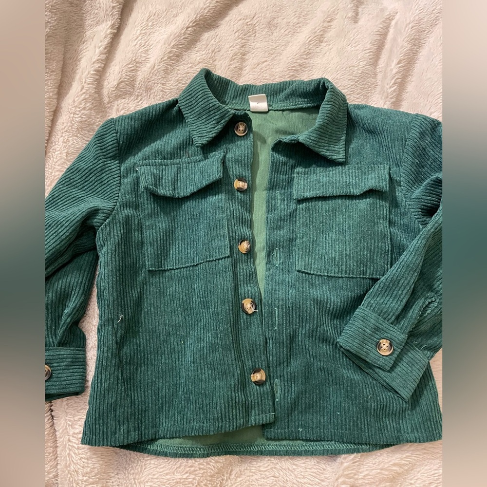 NWOT Kid’s Green Corduroy Button Down Shacket